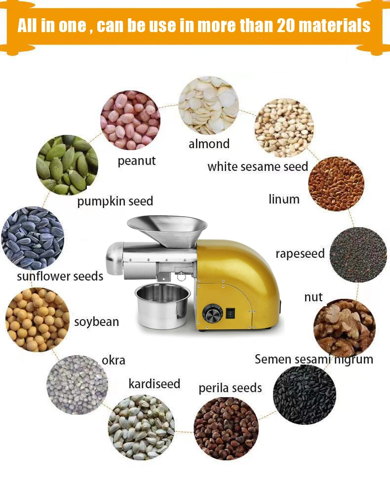 Factory Customized Hot Selling 1800W for Walnuts Peanuts and Other Seeds Oil Expeller Cooking Oil Making Machine